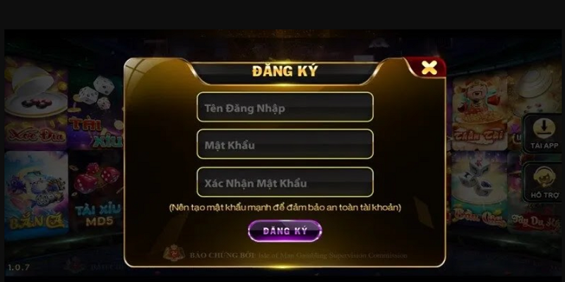 Thao tác đăng ký Hitclub đơn giản